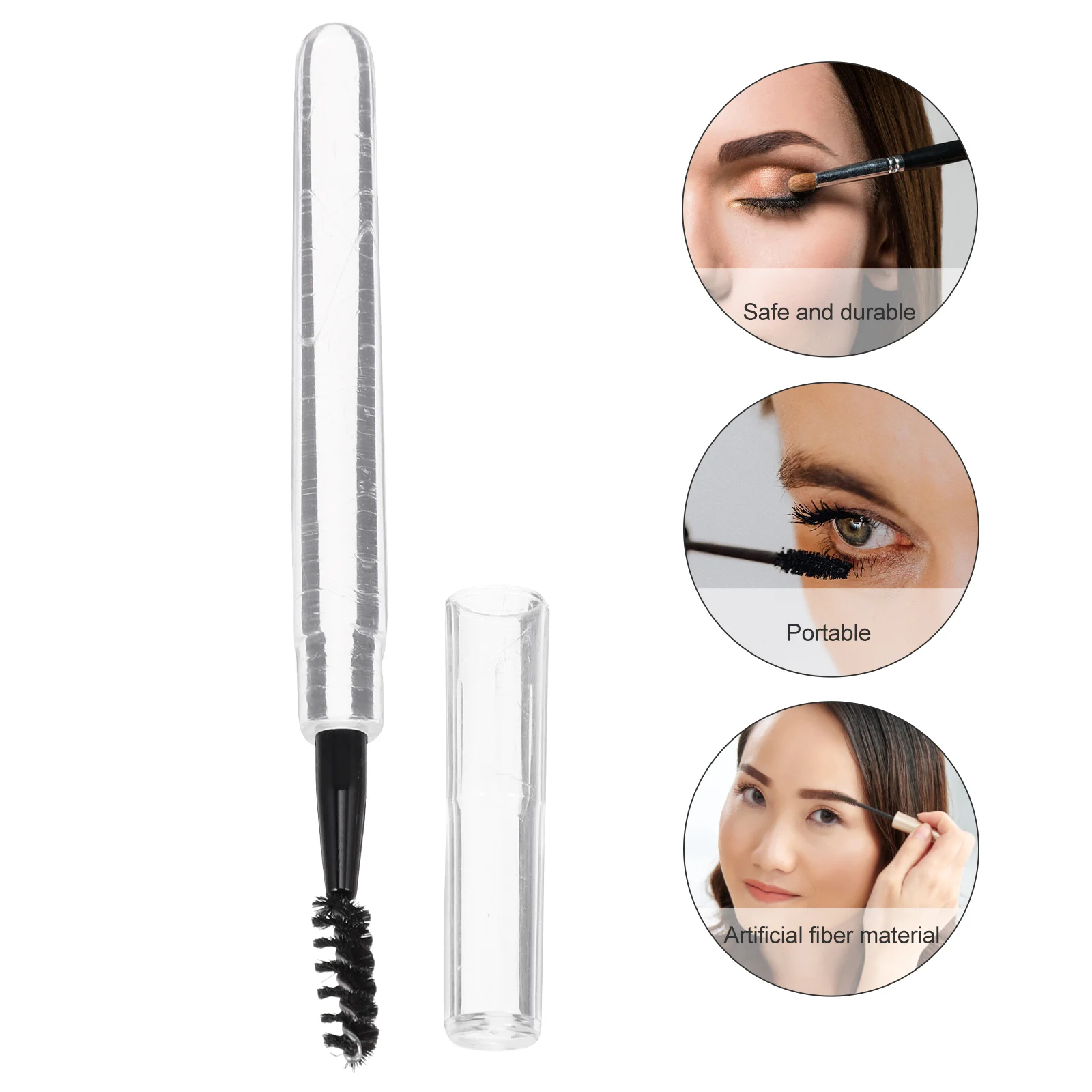 6-teiliger Mascara-Pinsel mit Deckel-Applikator, Augenbrauen, Wimpern, Make-up-Werkzeug, Schönheit, Frau