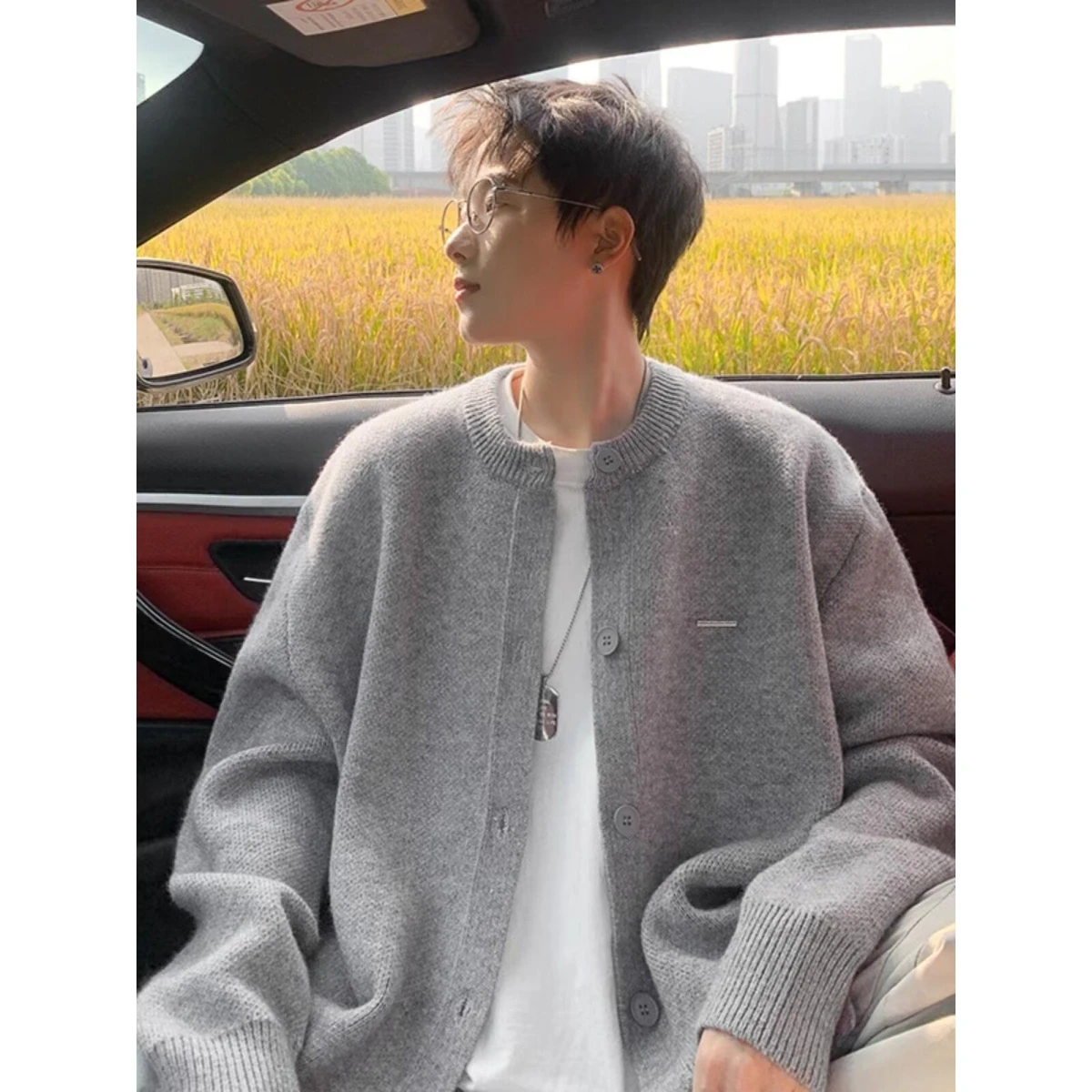 

Cleanfit ey вязаный длинный светящийся круглый открытый кардиган из мягкого полиэфирного волокна, мужской осенне-зимний тяжелый мягкий свитер Jaet