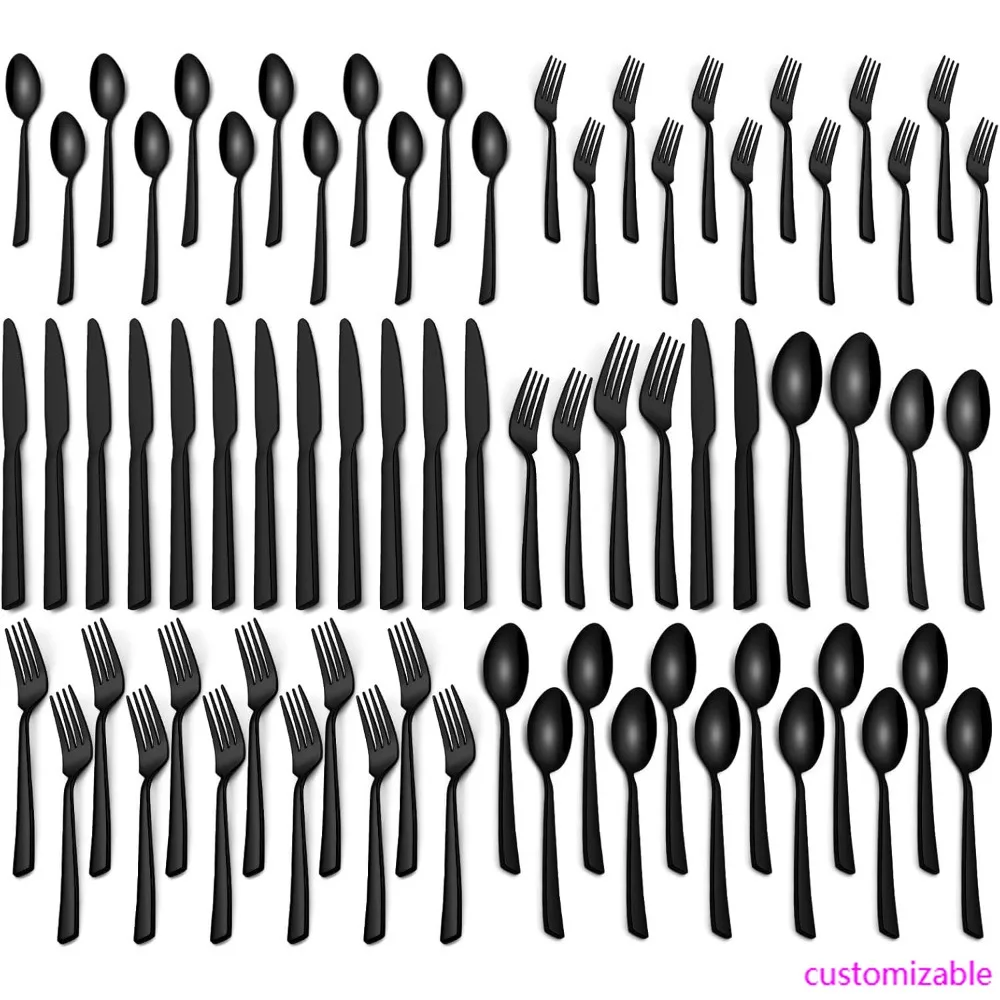 

Роскошный набор столовых приборов из нержавеющей стали на 12 человек, коллекция столовых приборов Yoehka с зеркальной отделкой для домашней столовой