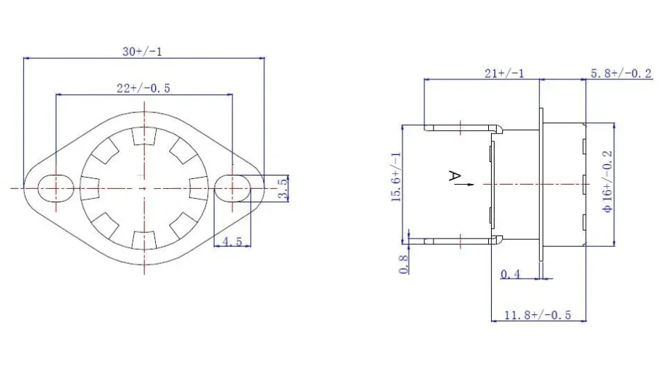 KSD301/303 for 40/80/85/90/95/100/105/110C-160 degrees manual reset thermostat normally closed temperature control sensor switch