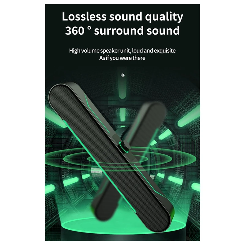 デスクトップおよびゲーム用の大容量LEDスピーカー,新しいハイファイステレオスピーカー