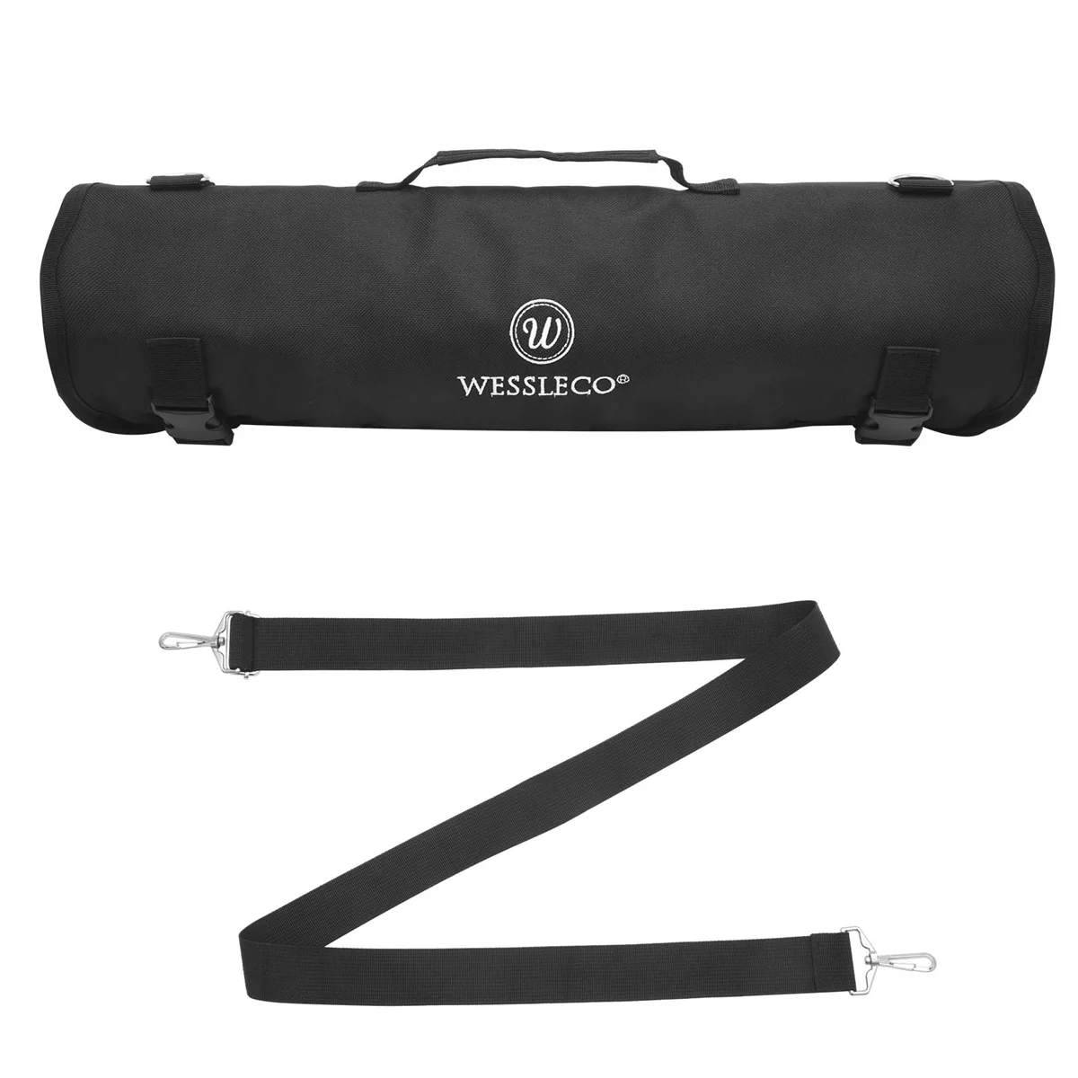 

BHTS WESSLECO Knife Bag Nylon Chef Roll Bag with 8 Pocket for Kitchen Accessories Portable Knives Case Holder