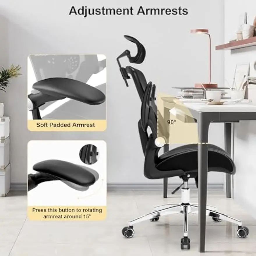 Silla de oficina grande y alta, asiento de escritorio ergonómico de alta resistencia con cojín de espuma de modelado 3D suave, sillas de escritorio de oficina en casa, 400 libras