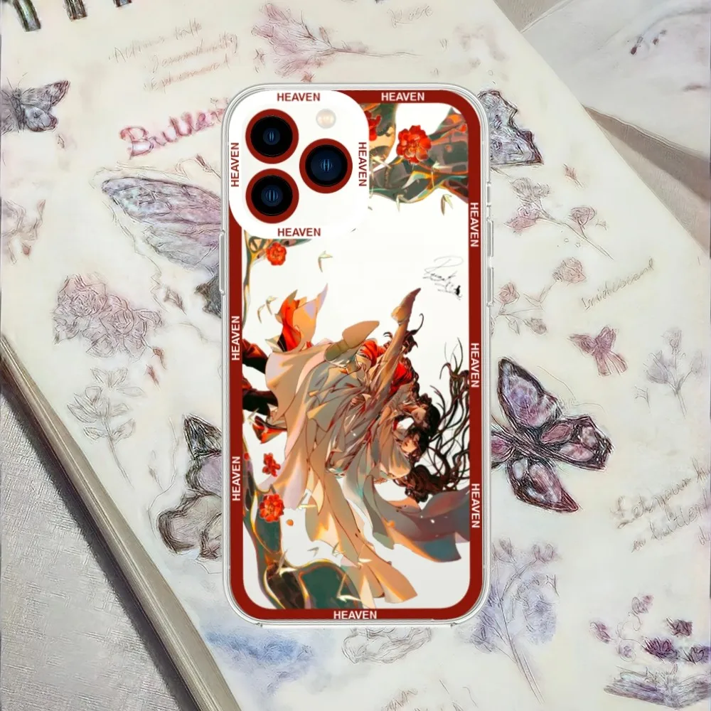 bilibili Comics TV Heaven Officials Blessing Phone Case For iPhone 13 14 Mini 11 12 Pro Max Transparent Shell