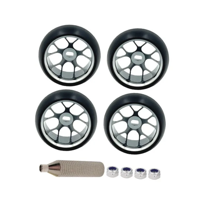 Suitable for Kyosho WLtoys 1/28 Mini RC Car Modified Metal 25mm 1.5 Degree Wheel Hub Tires