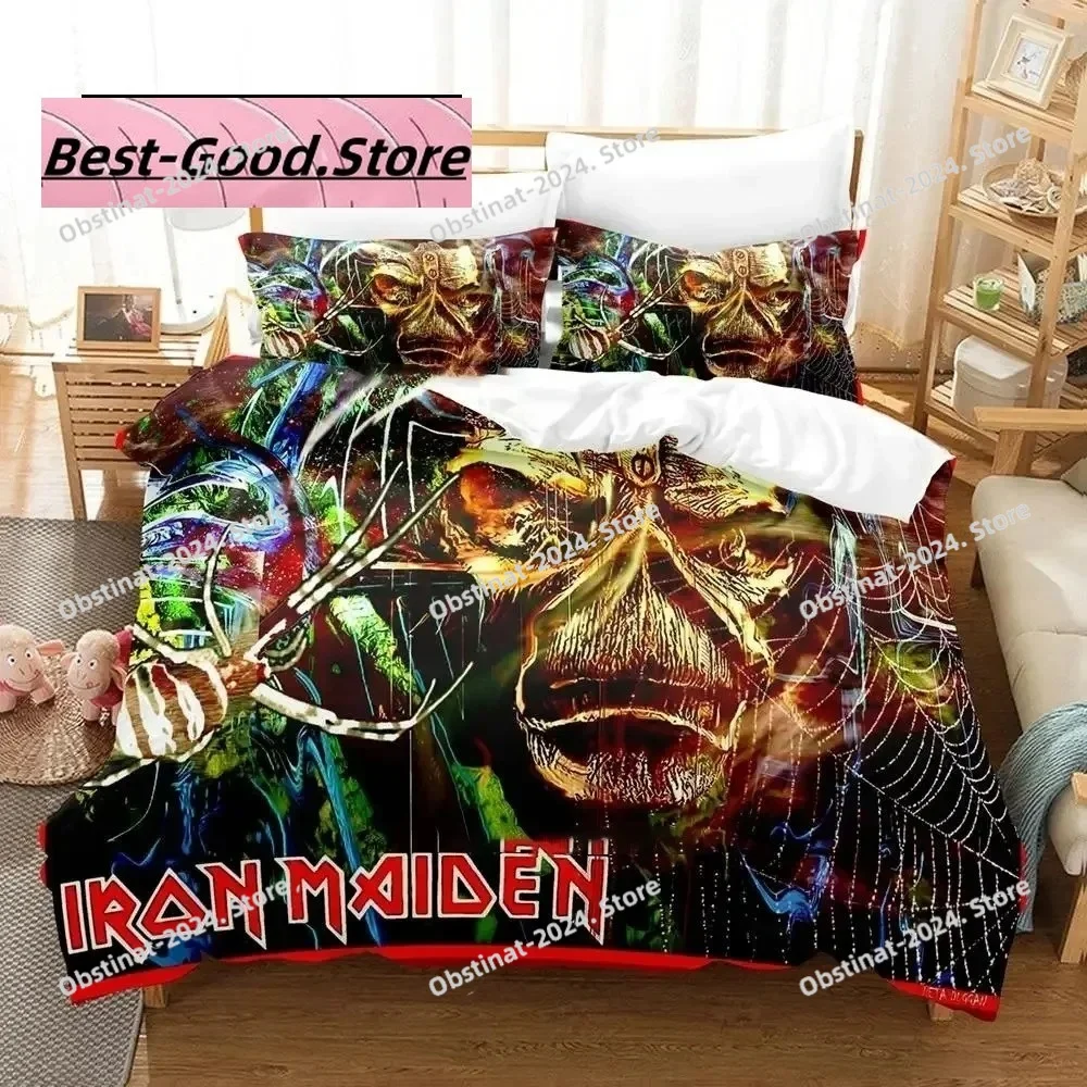 

3D Print Iron Heavy Metal Maidens Bedding Set Boys Girls Twin Queen King Size Duvet Cover Pillowcase Bed boys Adult Bedroom