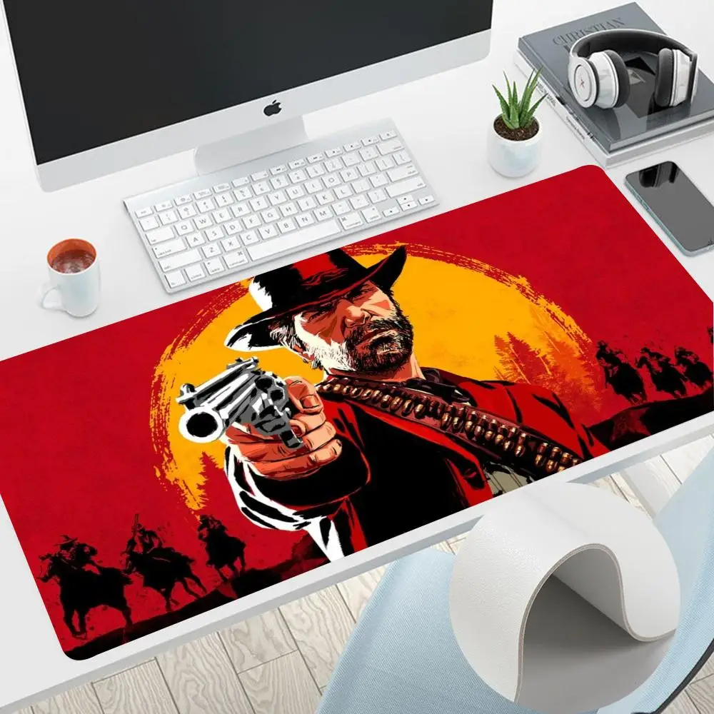 

R-Red Dead Redemptions Mouse Pad Home Office Large Mouse Pad Gamer Waterproof PU Leather Desk Mat Computer teclado mecânico game