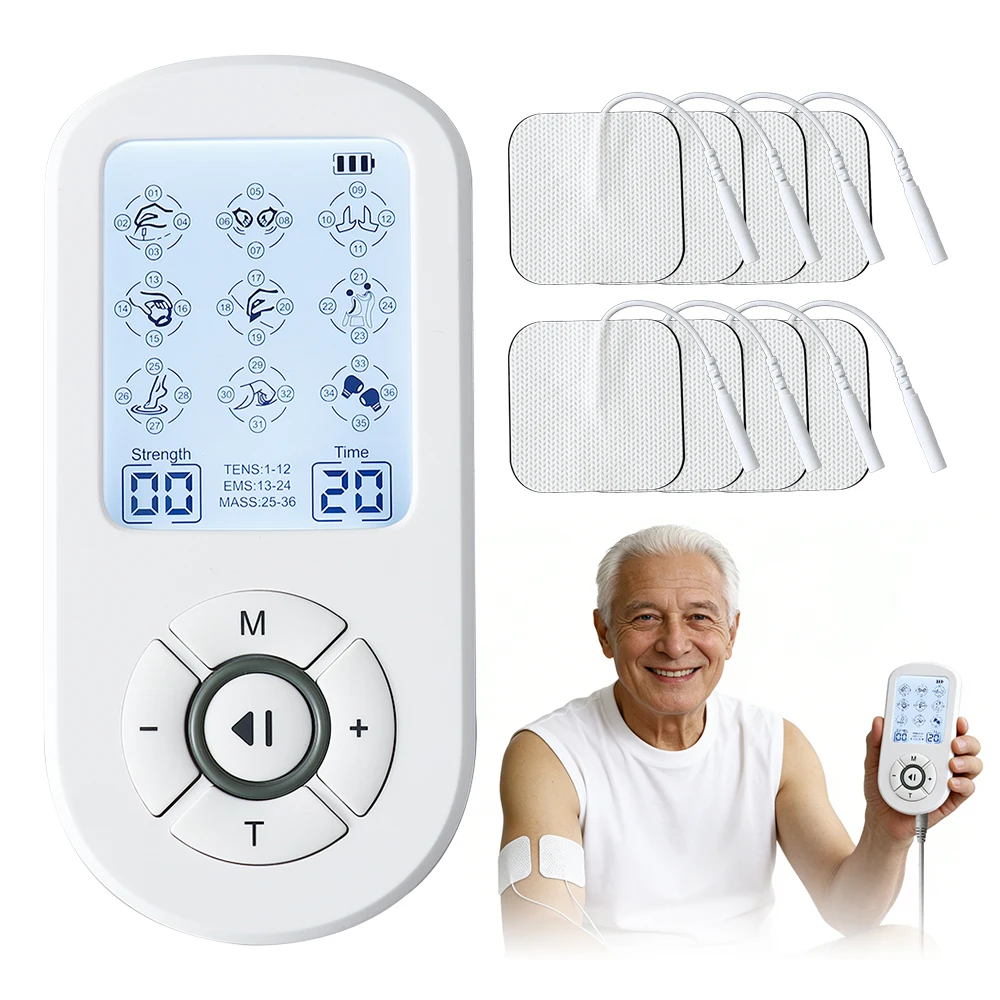 

Электронный импульсный массажер с 36 режимами, физиотерапевтический аппарат TENS для домашнего ухода, стимулятор мышц EMS для меридианов