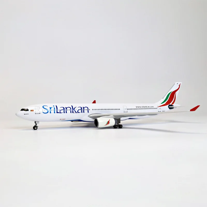 47cm Sri Lanka A330 Die-cast Resin Airplane Model Kit with Stand LED light Collectible Aircraft Toy for Aviation Enthusiast Gift view 2