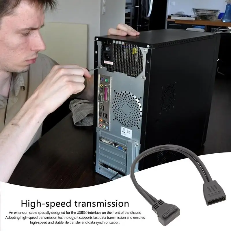 Adaptador de Cable para ordenador, conector USB 3,0, Cable alimentado, Cable de extensión de ordenador, Cable de placa base macho a hembra