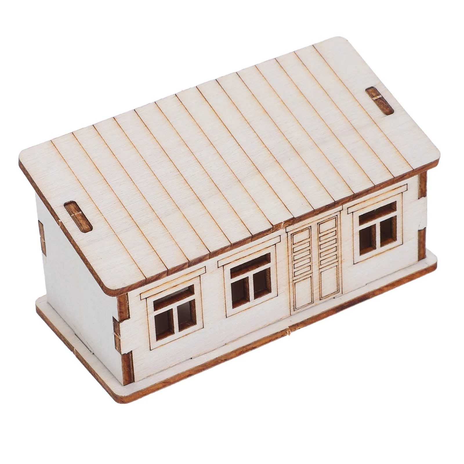 Kit Fai-da-Te Casetta in Legno Miniatura, Edificio in Legno Non Finito per Decorazioni Natalizie, Diorama e Kit Architettonico