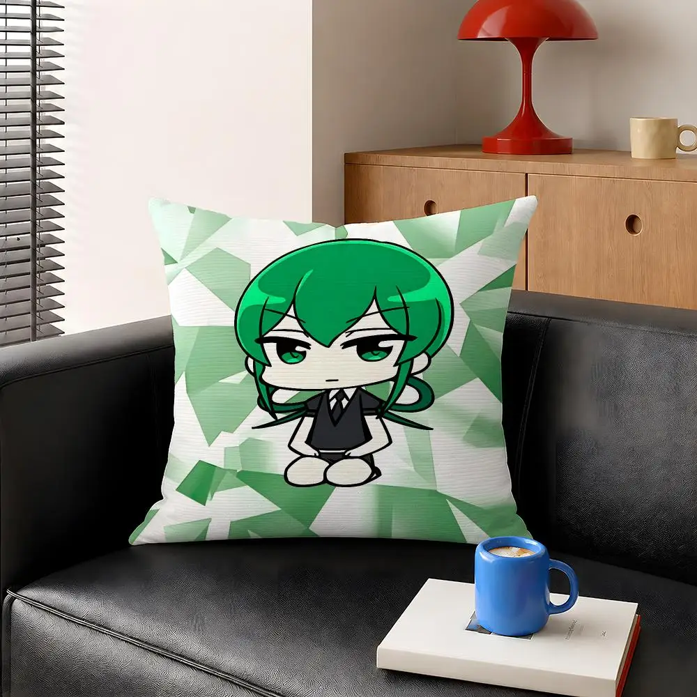 Anime Land of the Lustrous Phos HNK Cushion Cover Decorative Pillowcase Soft Short Plush Cozy Durable Sofa Home Decor Items Gift