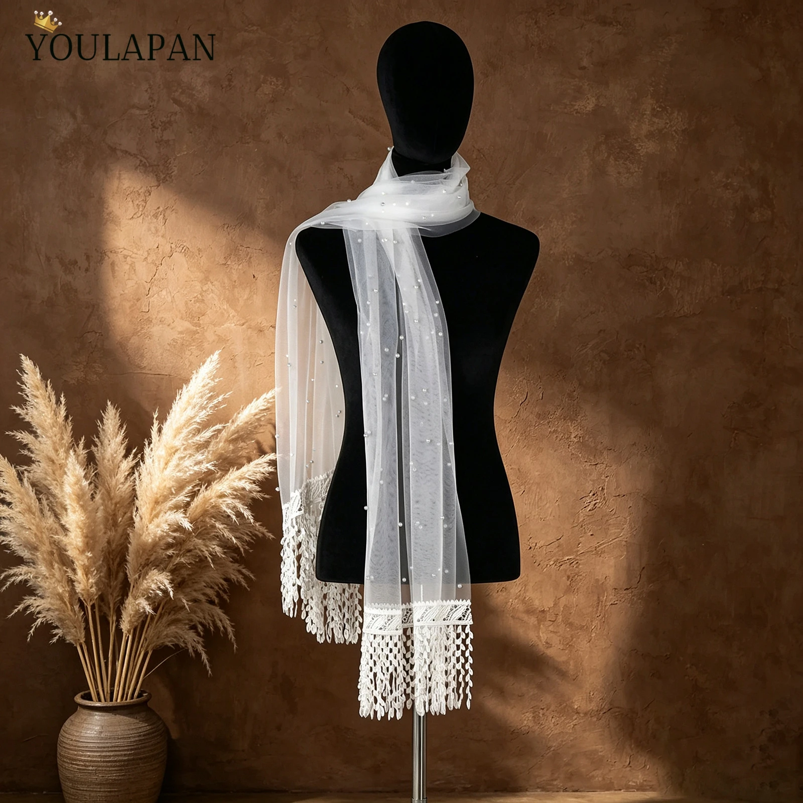 TOPQUEEN Open Front Wedding Jacket Pearls Bolero Jaqueta Casamento Sem Mangas With Tassels Wedding Accessories Vg145