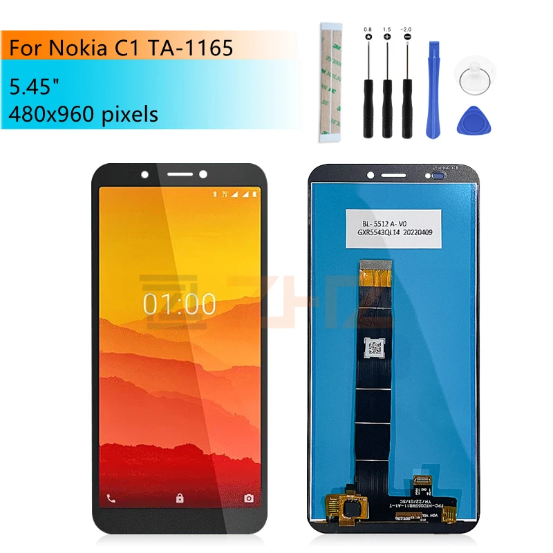 

For Nokia C1 LCD Display Touch Screen Digitizer Assembly TA-1165 Screen Replacement Repair Parts 5.45"