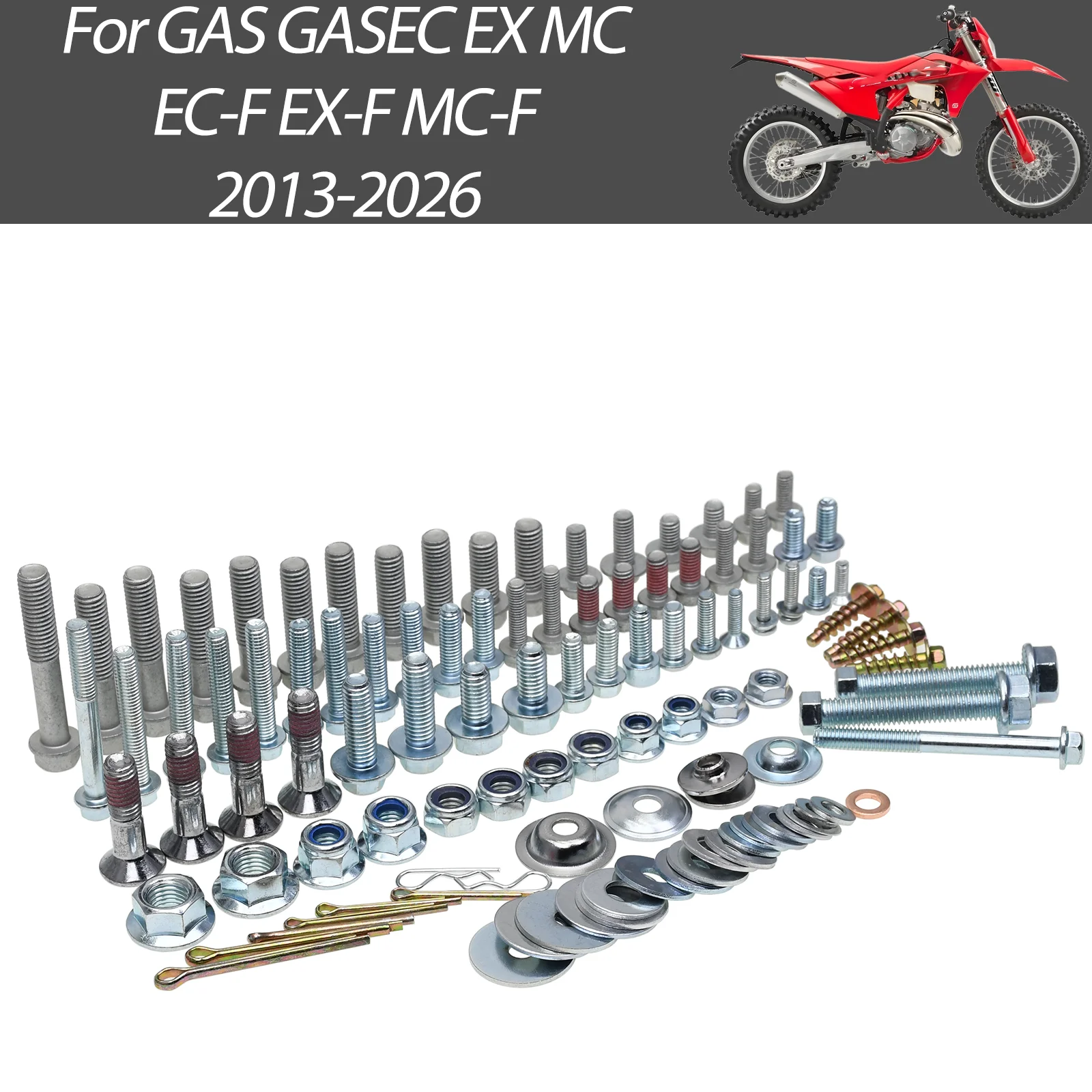 Full Exterior Plastic Panel Fastener Bolt Nut Clip Kit Fit Gas Gas EC EX MC ECF Off Road Dirt  Replacement Hardware Accessories