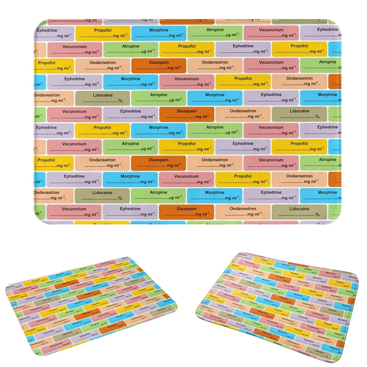 Anesthesiologist Drug Label Non-slip Doormat Floor Mat Absorbent Mat Carpet Rug for Kitchen Entrance Home Bedroom Footpad Mats
