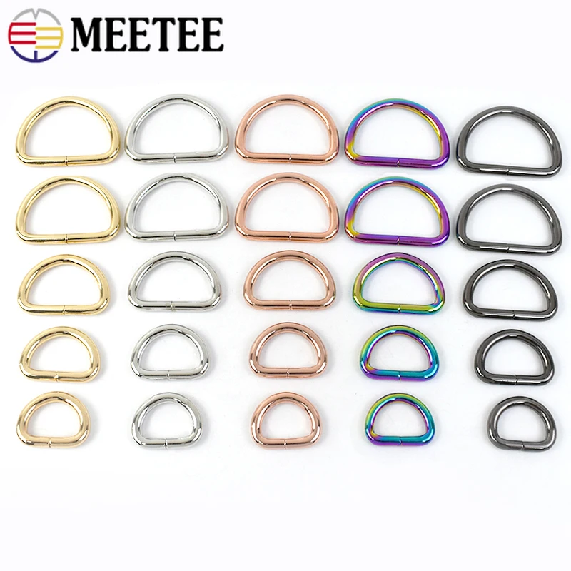 

5/10Pcs 20-38mm Metal D Ring Bag Buckles Webbing Strap Adjuster Clasp Dog Collar Keychain Rings Buckle DIY Hardware Accessories