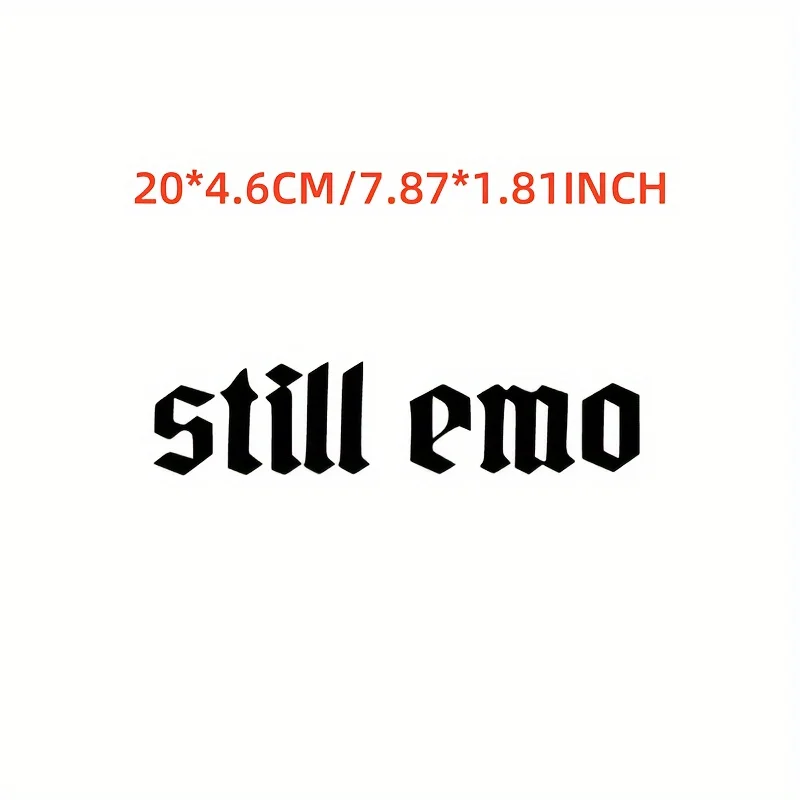 Car Decal Humorous Gothic Window Decorative Sticker with Nostalgic 90s Emo Theme Decorative Sticker