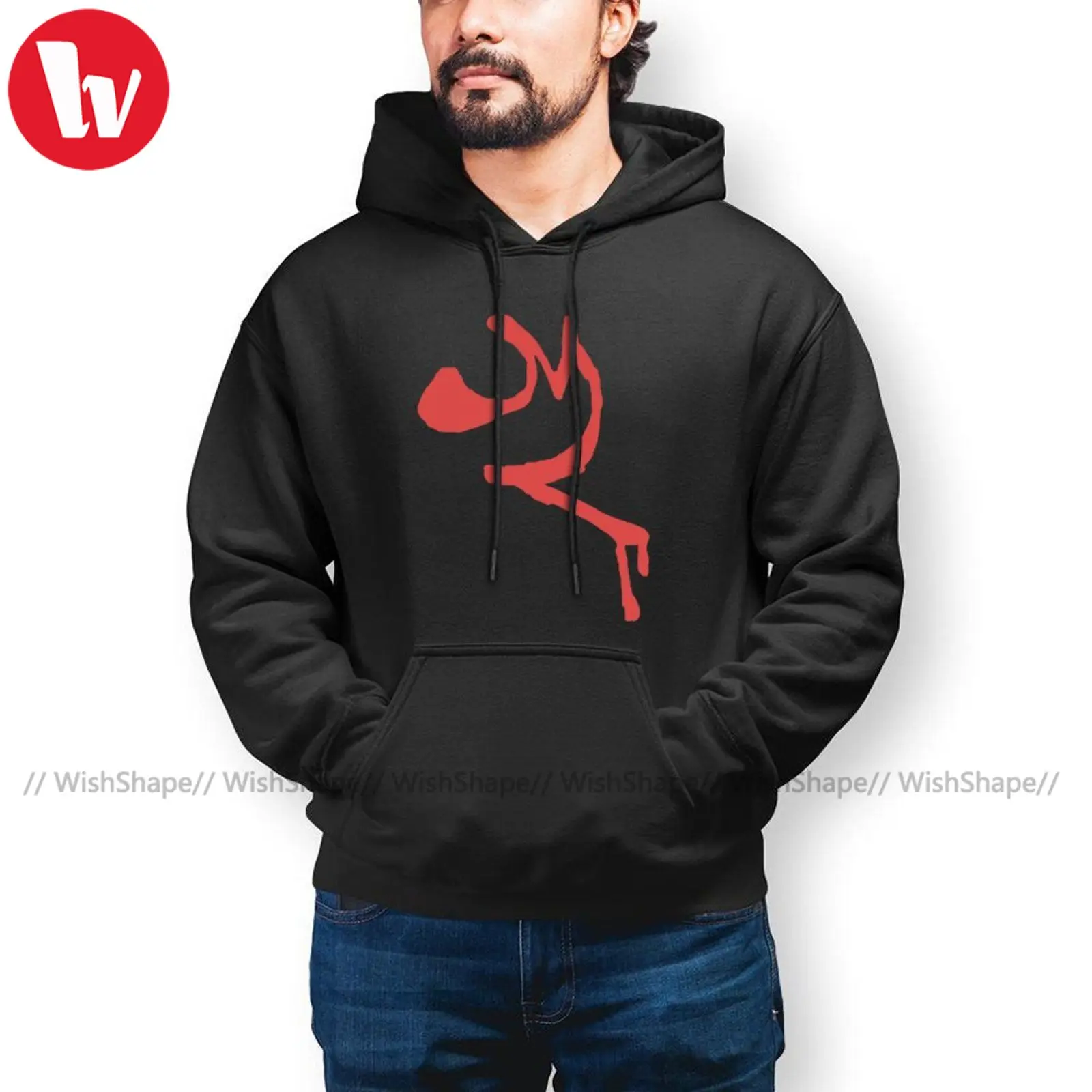 Stylish Eddsworld Hoodies Red Leader Insignia Hoodie Streetwear Winter Hoodies Long Cotton Pullover Hoodie