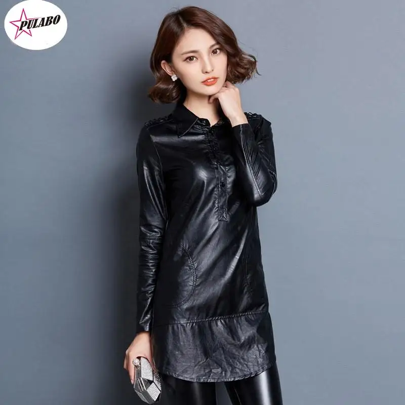 PULABO Spring Autumn Women's Moto Suede Faux Leather Aviator Jacket Thin Sheepskin Bomber Coat Add Shrug 5XL Biker Dresses