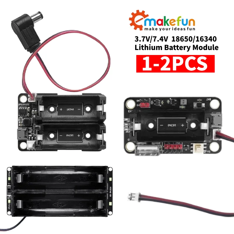 18650 16340 Micro USB Power Bank แบตเตอรี่โมดูลชาร์จ Dual Output 3.3V 5V 7.4V แบตเตอรี่ผู้ถือแบตเตอรี่ลิเธียม