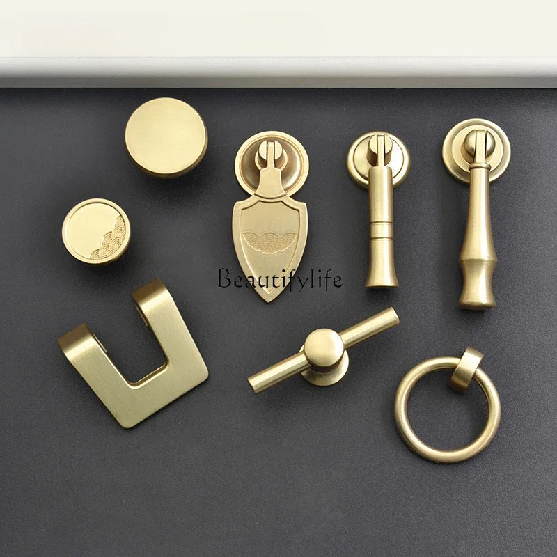 New Chinese Style Handle Zinc Alloy Chinese Style Furniture Hardware Drawer Shoes Wine Cabinet Door Handle Single Hole