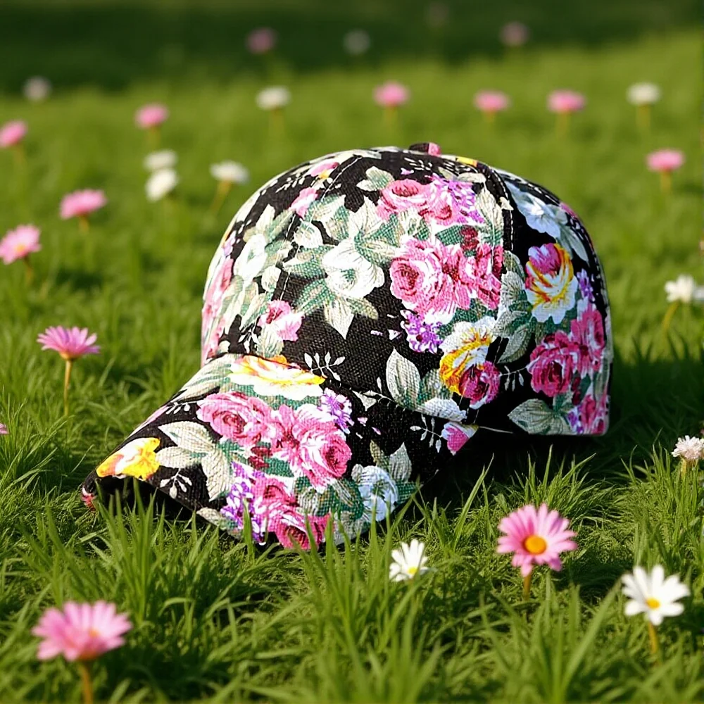 

Ladies Sun Shade Cap Casual Women Baseball Cap Floral Printed Hat Adjustable Adjustable Casual Cap For Autumn Summer Sun
