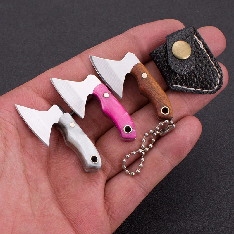 1Pcs Portable Mini Pocket Knives Small Stainless Steel Unpacking Knives Outdoor Camping Sharp Knife With Leather Case