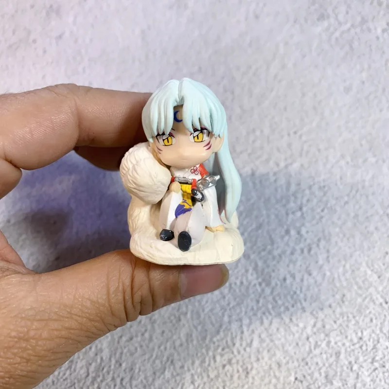 Bandai Inuyasha Machiawase Sitting Figure Set Higurashi Kagome Miroku Mini Figure Q Version Cute Anime Collectible Desk Decor view 2
