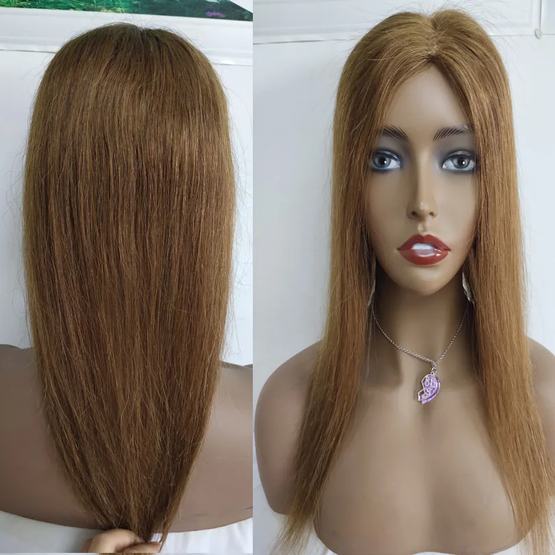 15x13cm Dark brown 100% Remy Human Hair Toppers Blonde Middle Part Human Hair Pieces for Thinning Hair Clip in Toppers