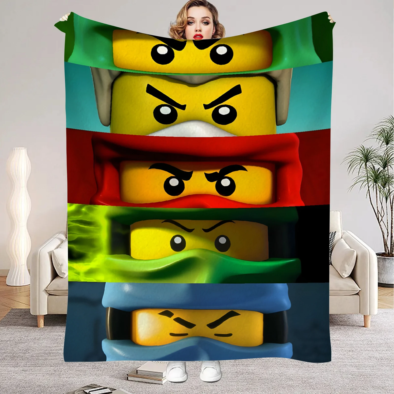 Game N-Ninjagos Throw Blanket for Boys Summer Camp Couch Bed Soft Fuzzy Multi-Sized Napping Bedspread All Seasons
