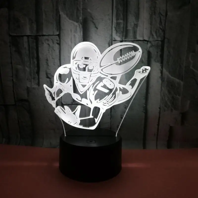 3d Lamp For Rugby Touch Control And Remote Control 3d Led Visual Gift Table Lamp Factory Wholesale Desk Lamp