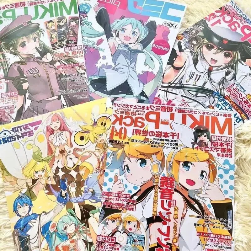 Hatsune Miku-Póster de cubierta de revista de dibujos animados, pegatinas de pared Kawaii, decoración de habitación, fotografía de fondo, accesorios de decoración