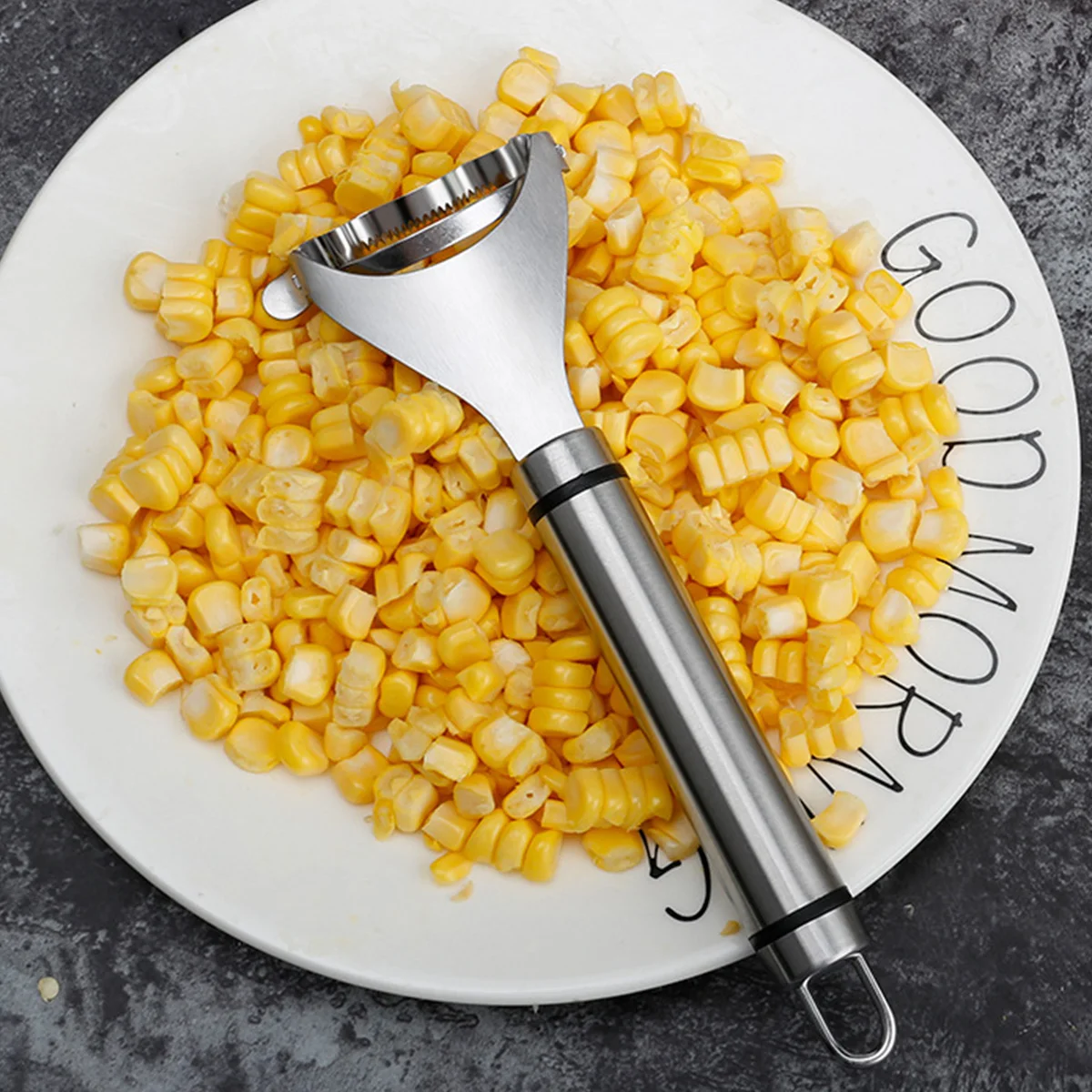 1PC-Stainless steel corn peeler; corn shucking machine; grain separator; stripping machine; kitchen utensil.