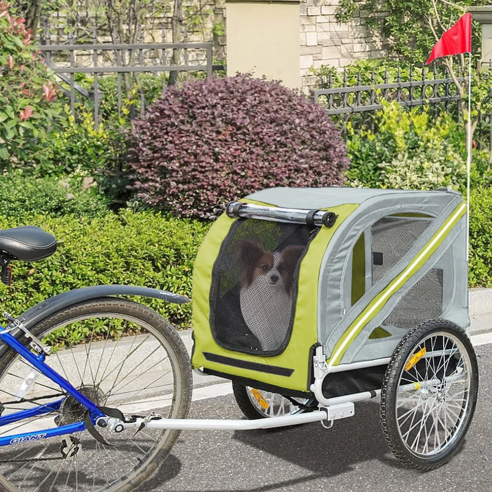 Fietskar voor honden, katten - rood/oranje/blauw/geel - afbeelding 1