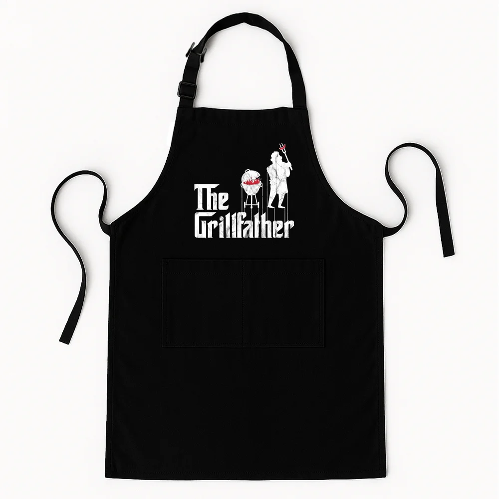 The Grillfather Funny BBQ Master Grilling Apron Women Men Chef Tablier Cuisine for Cooking Kitchen Barbecuing Gift Baking AP-005