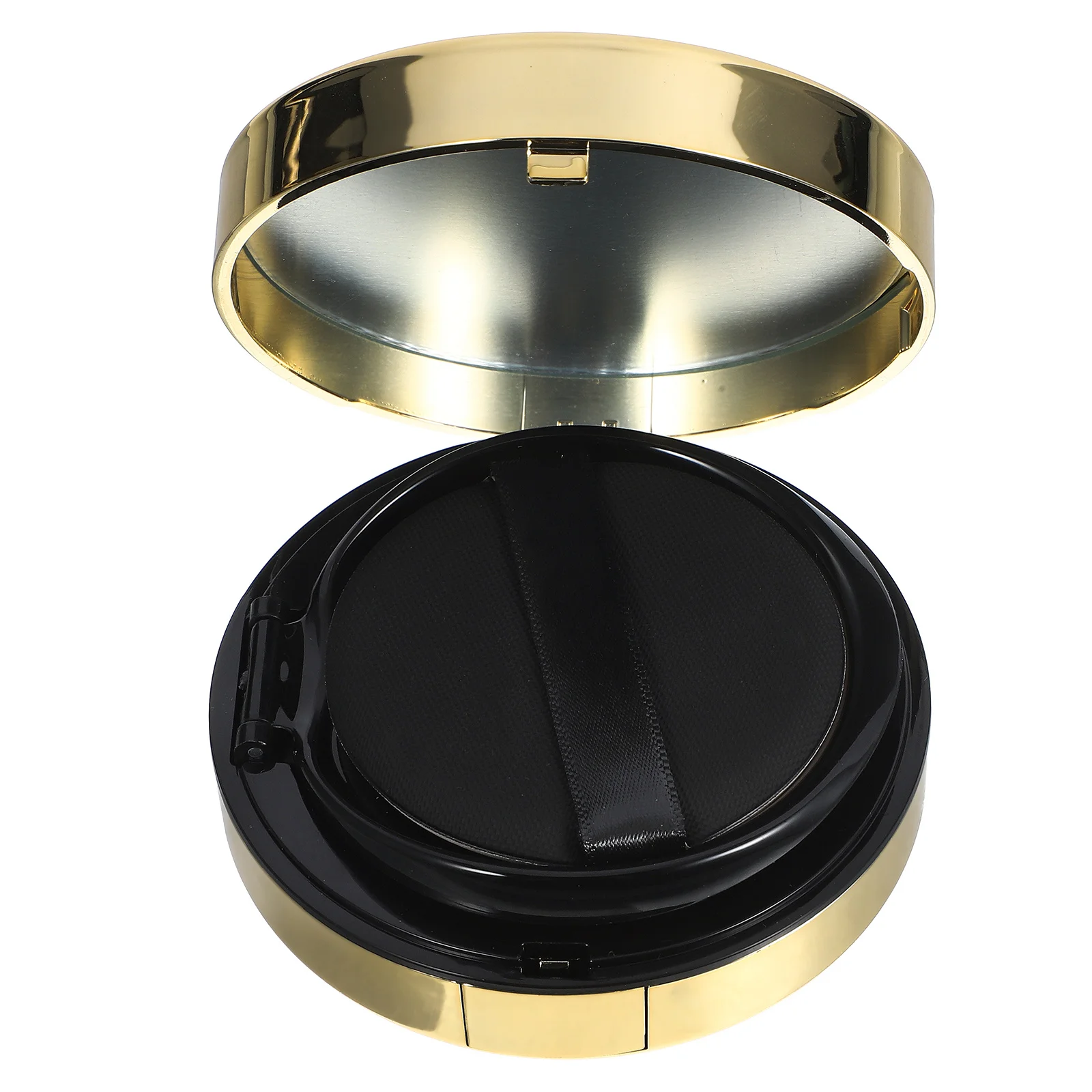 

Round Black Two-Layers Empty Refillable Container Compact Case with Mirror for Makeup Storage Eyeshadow Lip Balm Pressed Powder