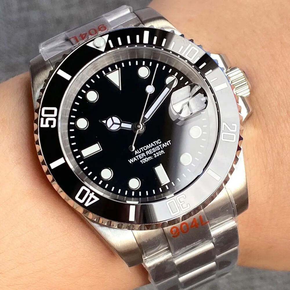 200m Waterproof Miyota8215 Automatic Men Watch Diver Watches 40mm Mechanical Movement Luminous Jubilee Strap Glide Lock Buckle image 3