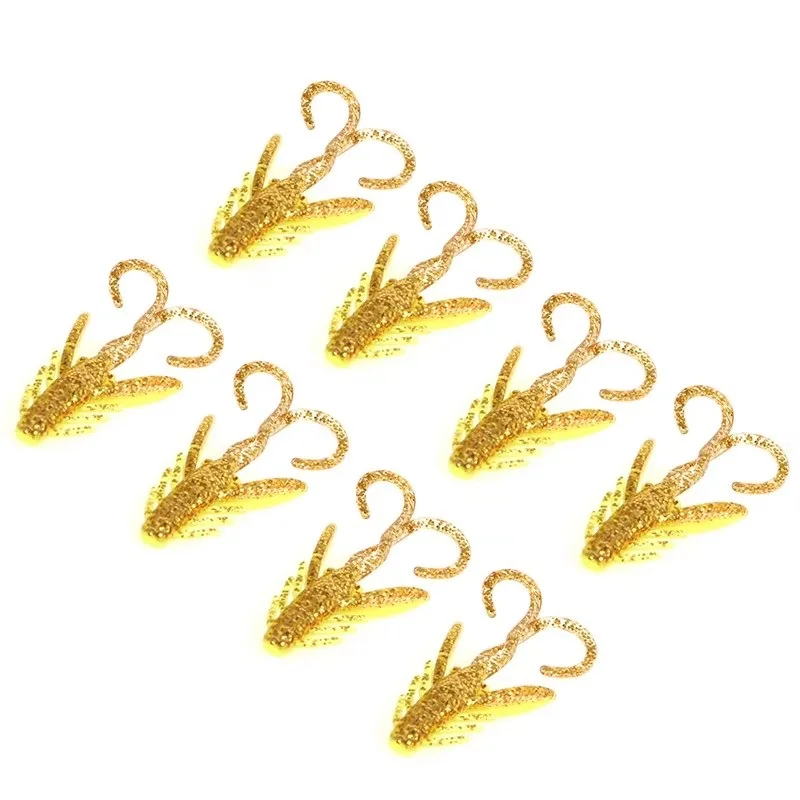 NGB 20PCS Soft Fishing Lures 4CM Shrimp Flavor Crankbait Worms Artificial Bait Wobbler Fishing Tackle