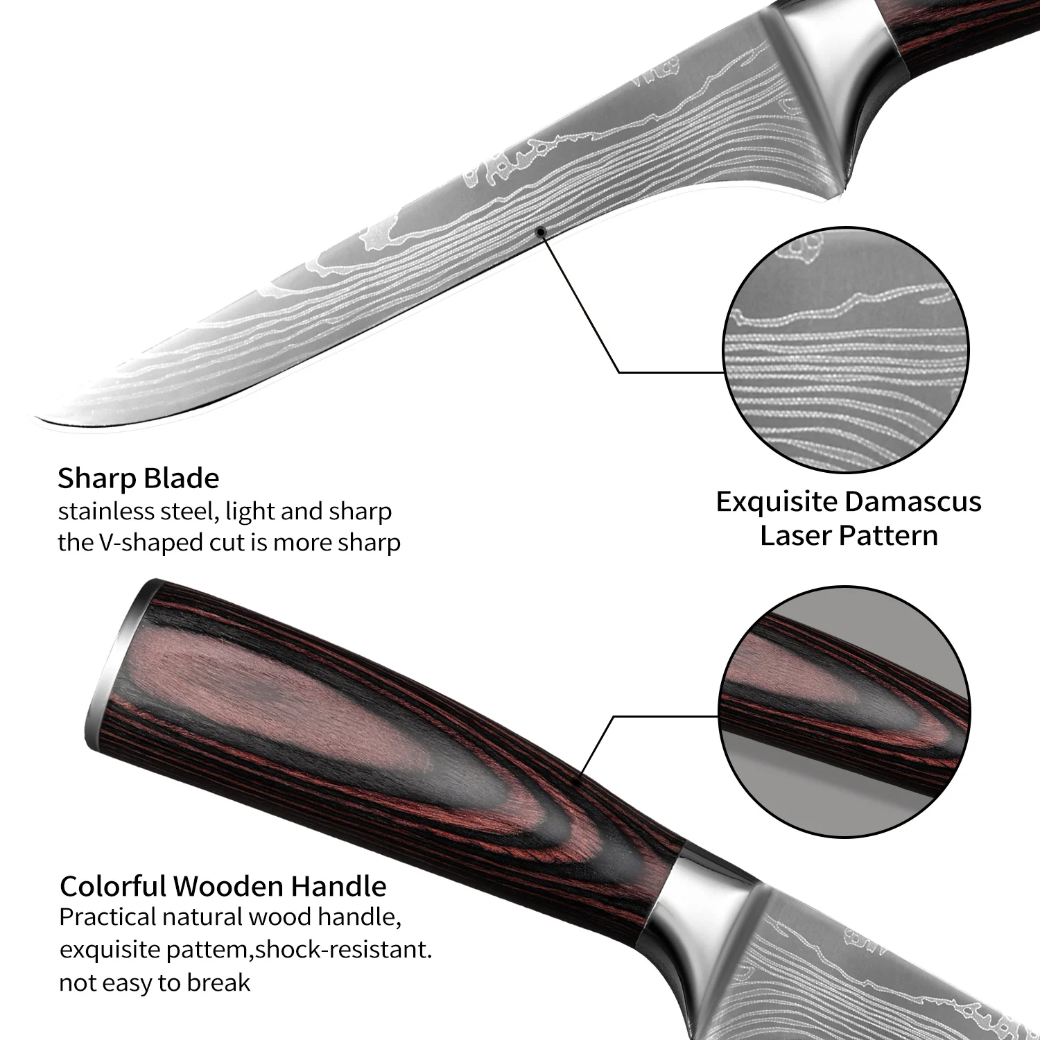 PLYS-Couteau à désosser de chef de cuisine en acier inoxydable, couteau de boucher tranchant, outil d'abattage opaque, trancheur de viande, pêche