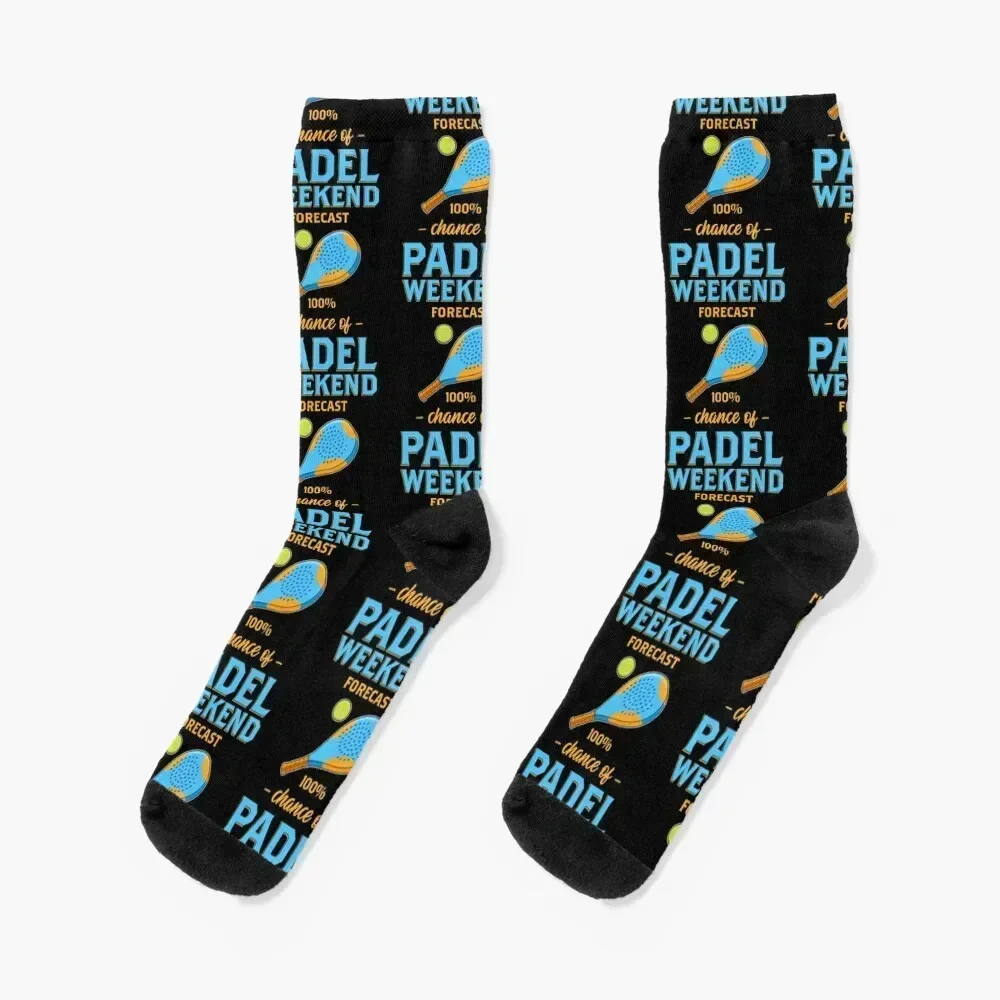 

Weekend Forecast Paddle Tennis Padel print Socks fashionable crazy FASHION valentine gift ideas Luxury Woman Socks Men's