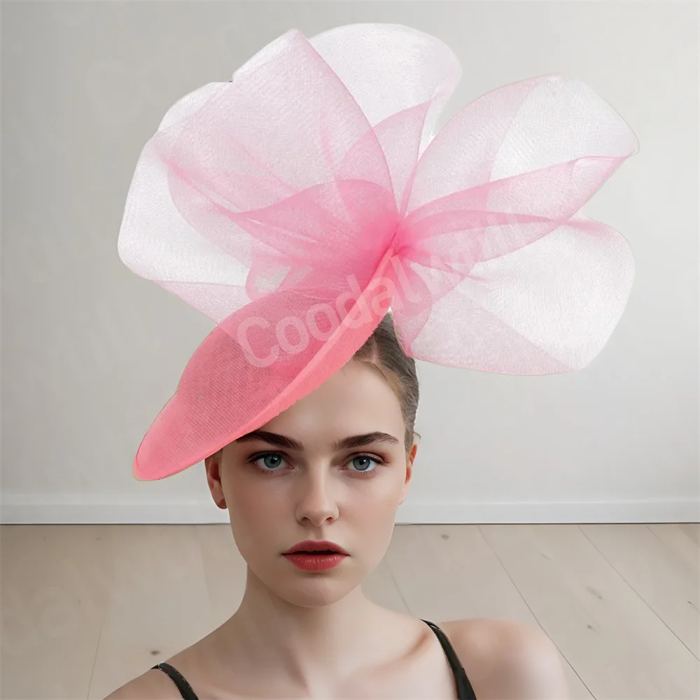 

Party Dinner Big Fascinator Women Wedding Hat Veils Fancy Pillbox Fascinators Headband Bride Elegant Diinner Race Headpieces
