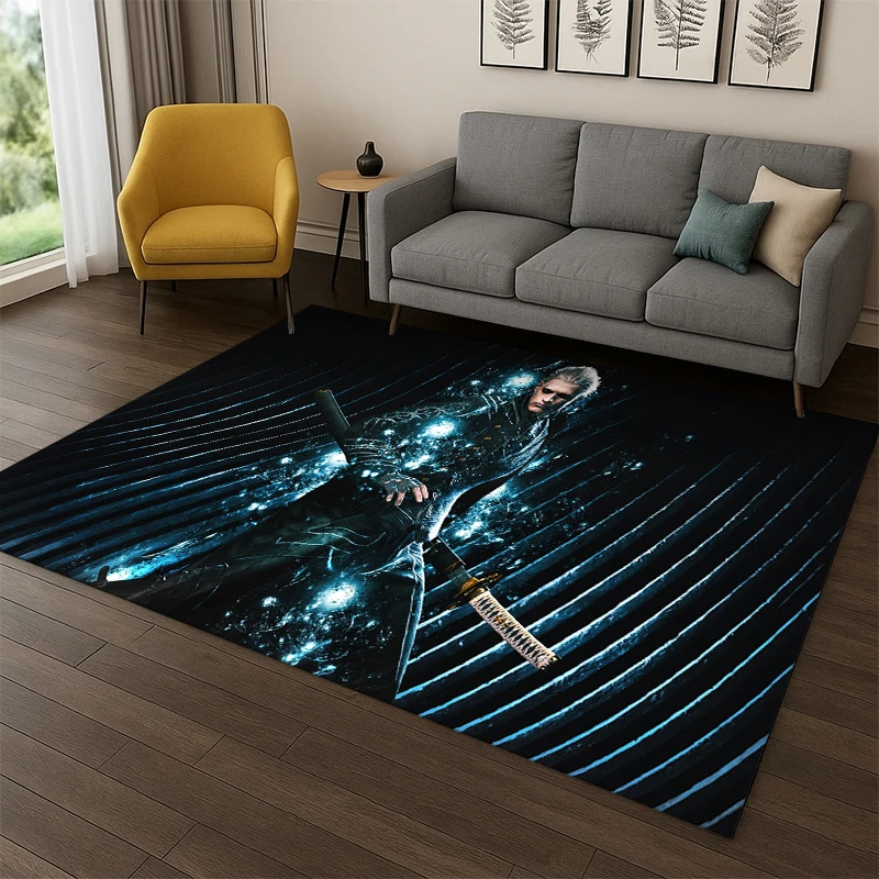 Game D-Devil May Cry DMC Gamer Carpet Rug for Bedroom Living Room Sofa Playroom Doormat Home Decor,Kid play Area Rug Non-slip