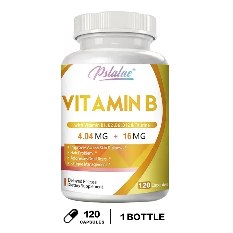 Vitamin B Capsules - B-complex Vitamin Supplement To Support Energy Metabolism, Nervous System Support, Brain, Heart HealthSuppl