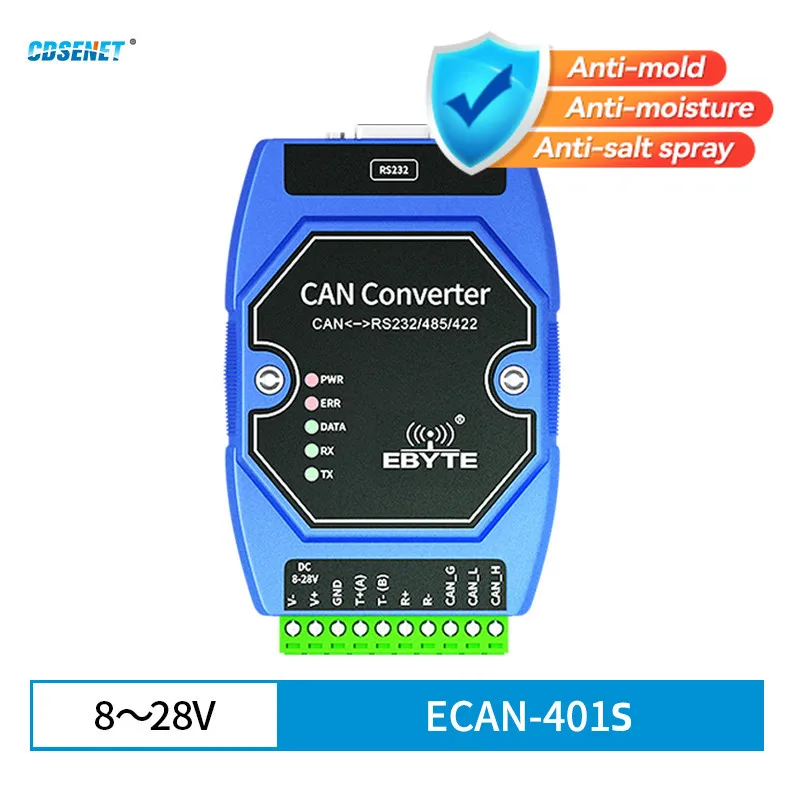 

CAN to RS485 RS232 RS422 CANBUS Serial Protocal Converter 2-Way Transparent Data transmission CDSENET ECAN-401S CAN 2.0 Modbus