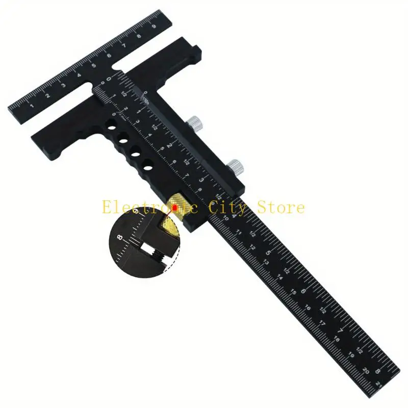 Sliding Ruler Woodworking Marking Ruler Woodworking Construction Ruler Practical T-shaped Ruler for DIY Project HU8D