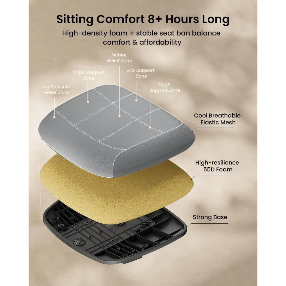 كرسي مكتب مريح ProtoArc - كرسي كمبيوتر شبكي عالي الظهر EC200 مع دعم قطني، ومسند رأس قابل للتعديل ثلاثي الأبعاد ومقعد منزلق #5