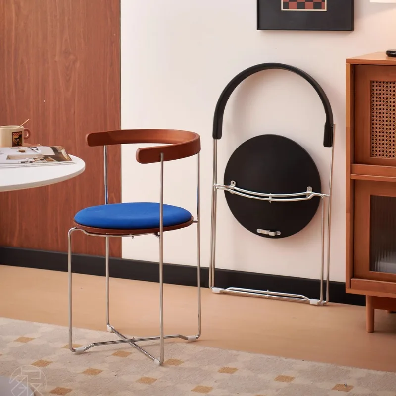Silla de Comedor plegable Para el hogar, pequeño apartamento, silla de madera maciza, respaldo, Sillas Para Comedor Sedie Sala Da Pranzo Cadeira