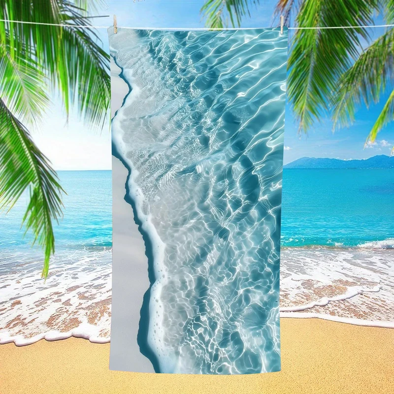 Summer Pool Party Collage Beach Towels Swimming Circle Coconut Radio Retro Summer Quick Drying Bath Towels