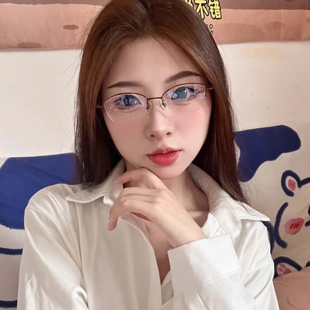 

Titanium Alloy Elderly Reading Glasses Elastic PC Anti Blu-ray Eyewear Waterproof Lightweight Half-frame Presbyopic Glasses Men